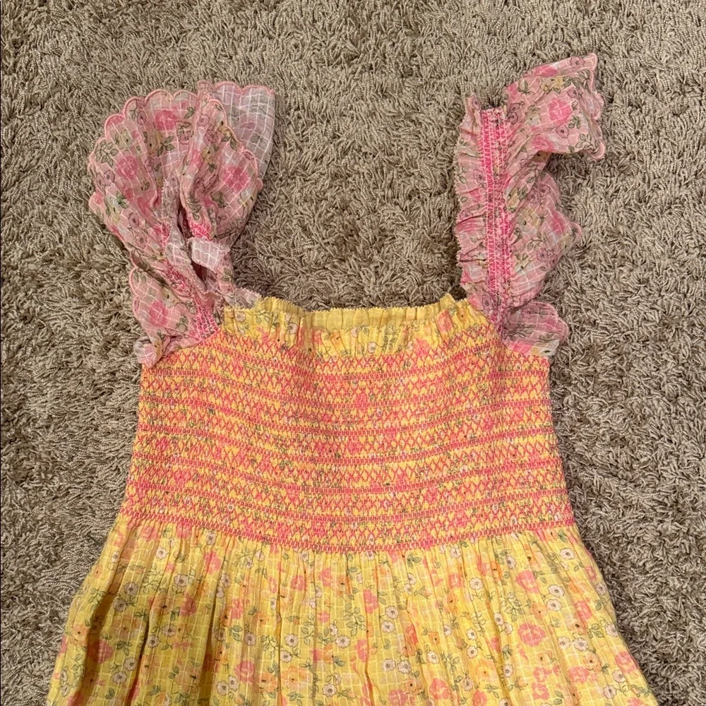 LoveShackFancy Yellow and Pink Maxi Dress - Picture 2 of 6